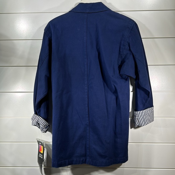 Andy Johns Blazer Womens Large Blue Nautical Vintage 80s Anchor Striped Cuffs - Picture 6 of 8